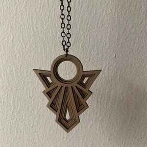 Hand-made Laser Cut Wood Necklace